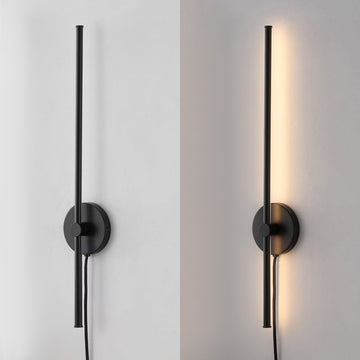 Anton 27.25" Modern Minimalist Iron Adjustable Bar Integrated LED Plug-In Sconce - JONATHAN Y